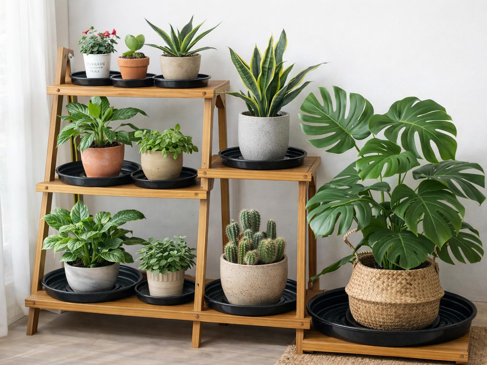 Planterhoma multiple saucers stacked for tidy storage and easy transport
