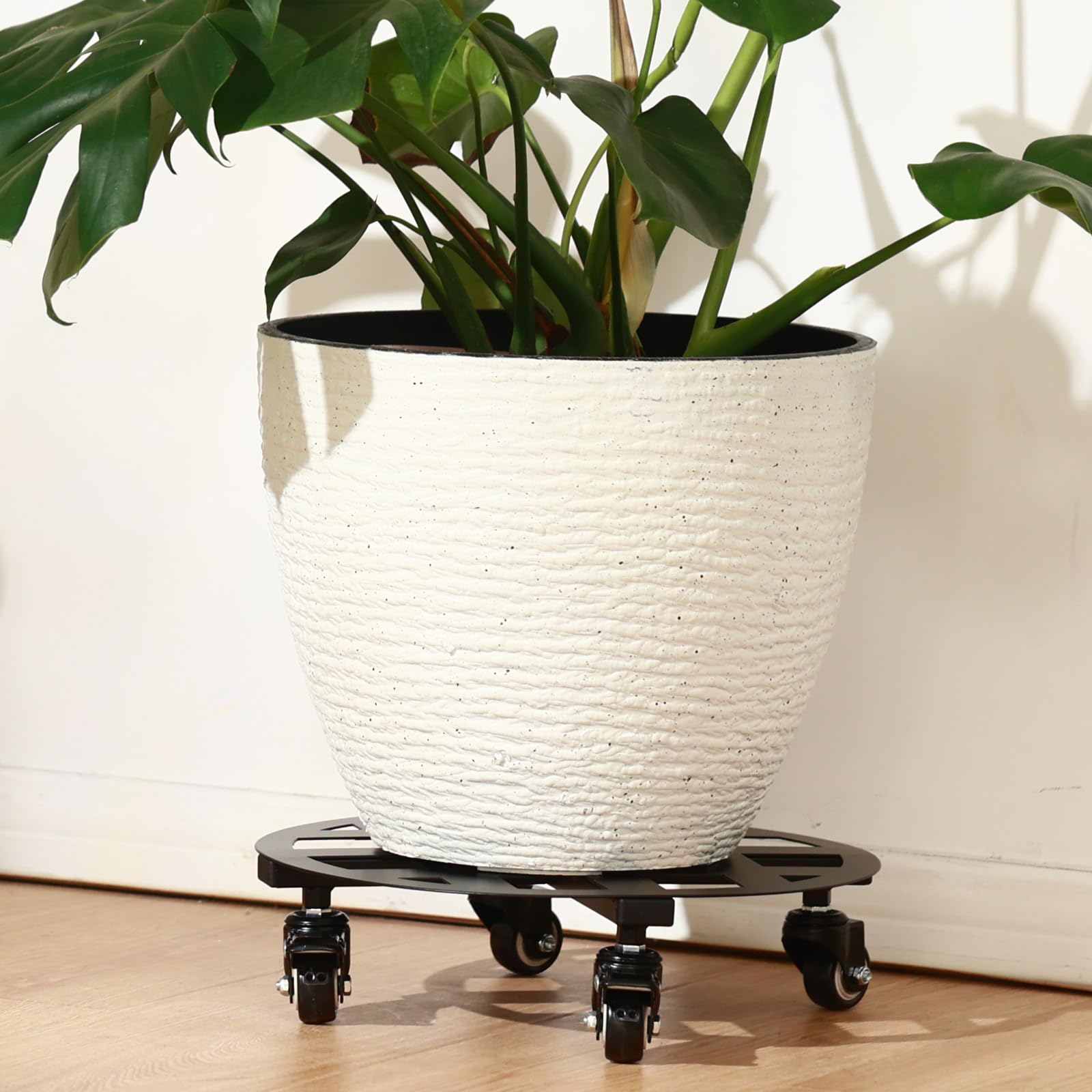 Planterhoma rolling a heavy planter on hardwood without scratching floors