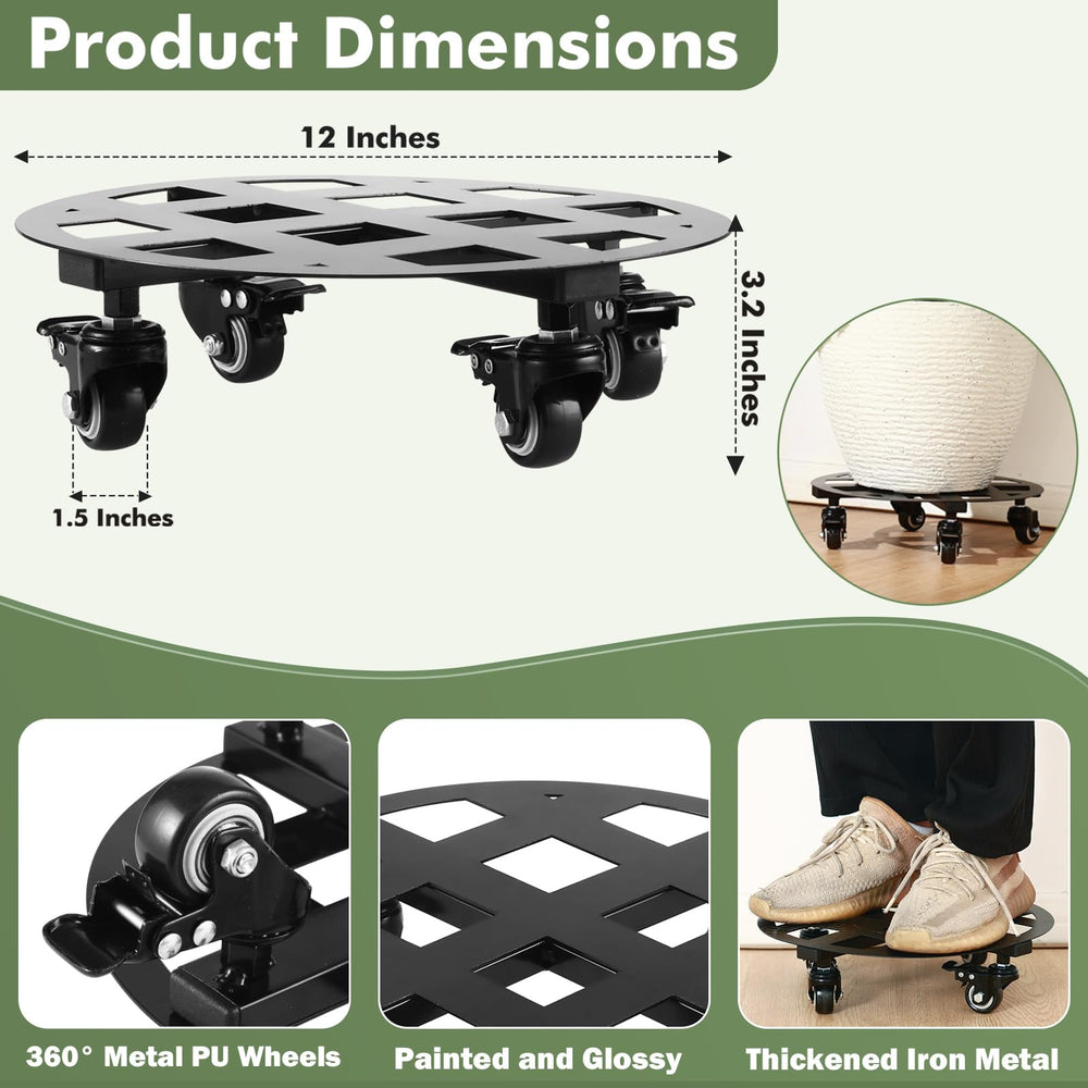 Planterhoma PU wheel and locking caster detail offering smooth roll and secure hold