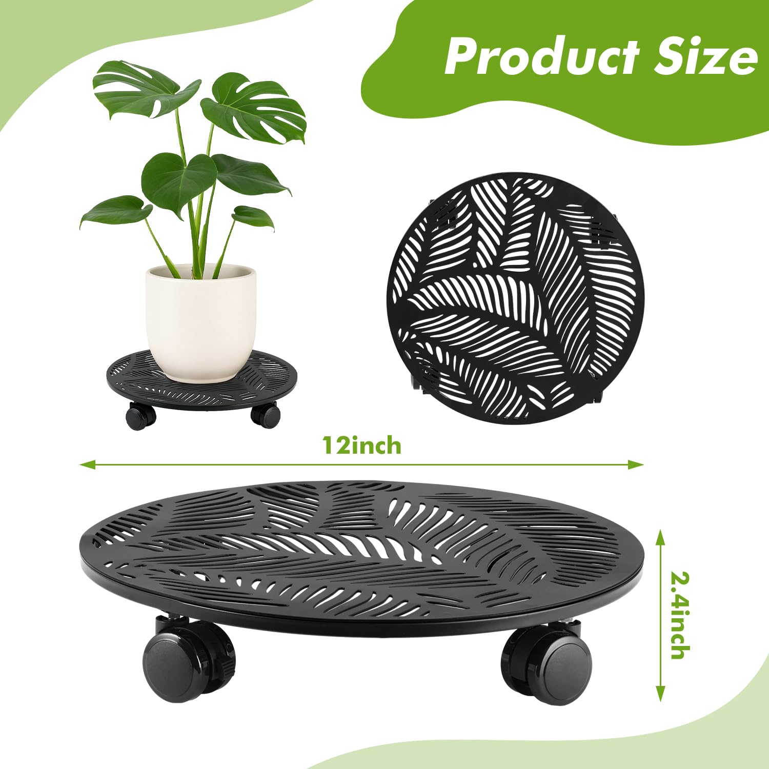 Planterhoma polyurethane wheel detail demonstrating smooth, floor-safe rolling