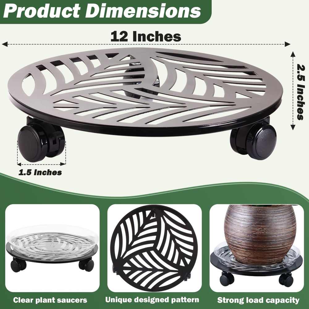 Planterhoma clear saucer and wheel assembly showing drainage protection benefit