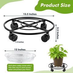 Planterhoma clear plastic saucer catching drainage to protect floors and simplify watering