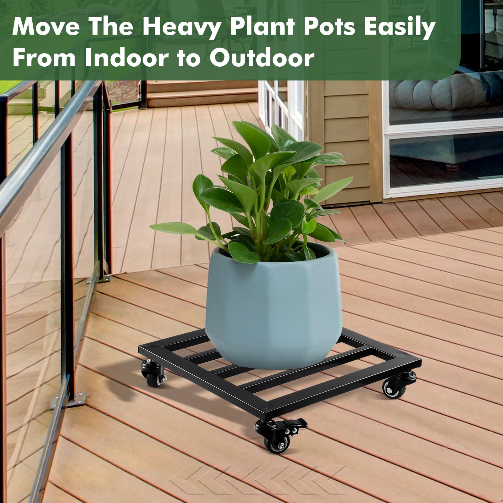 Planterhoma dolly next to ruler showing 12-inch scale and robust capacity