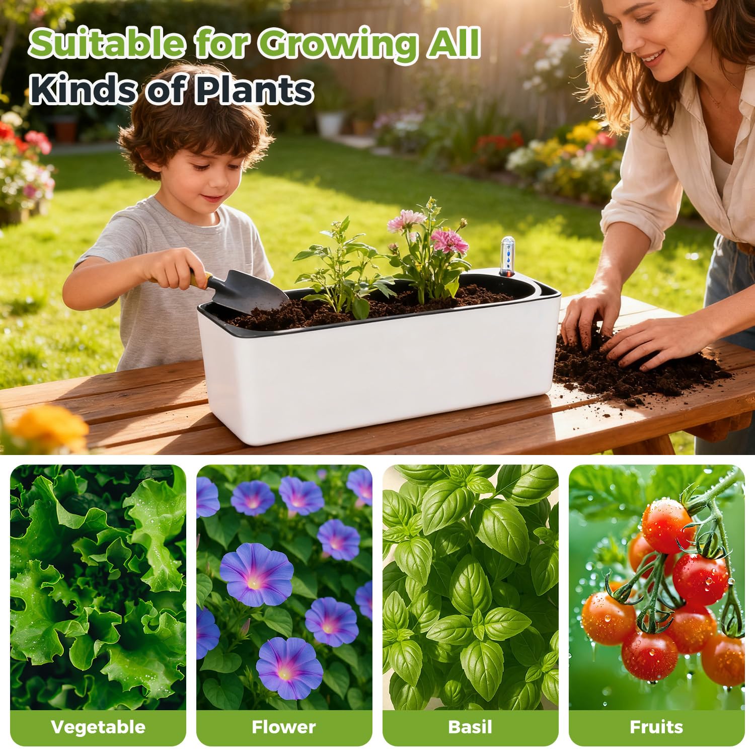 Planterhoma scale comparison with ruler showing true 15.6 x 5.4 in dimensions for purchasing confidence