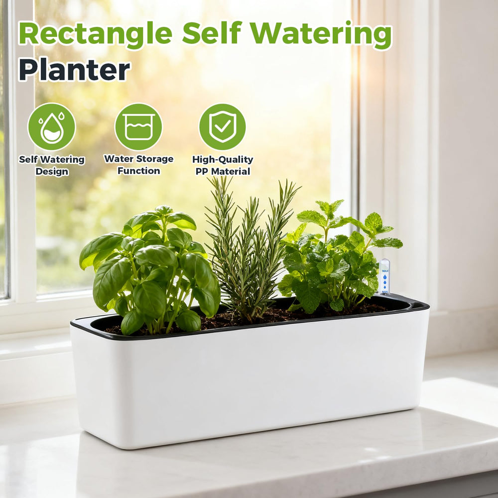 Planterhoma side profile on window sill showing fit and stability for easy indoor planting