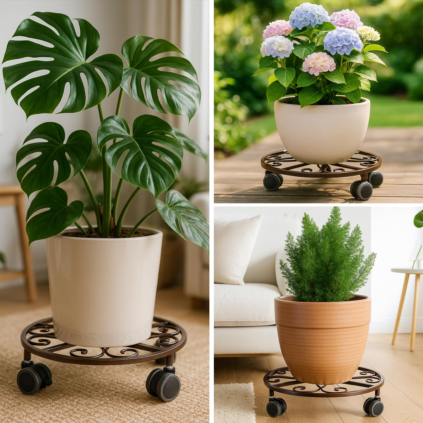 Planterhoma beside hand for scale showing compact 11.8-inch support benefit