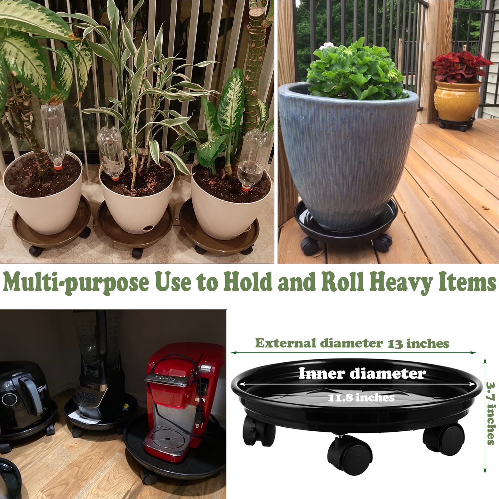 Planterhoma next to a standard pot to show 11.8-inch fit and scale