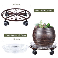 Planterhoma top view with clear saucer catching water and soil