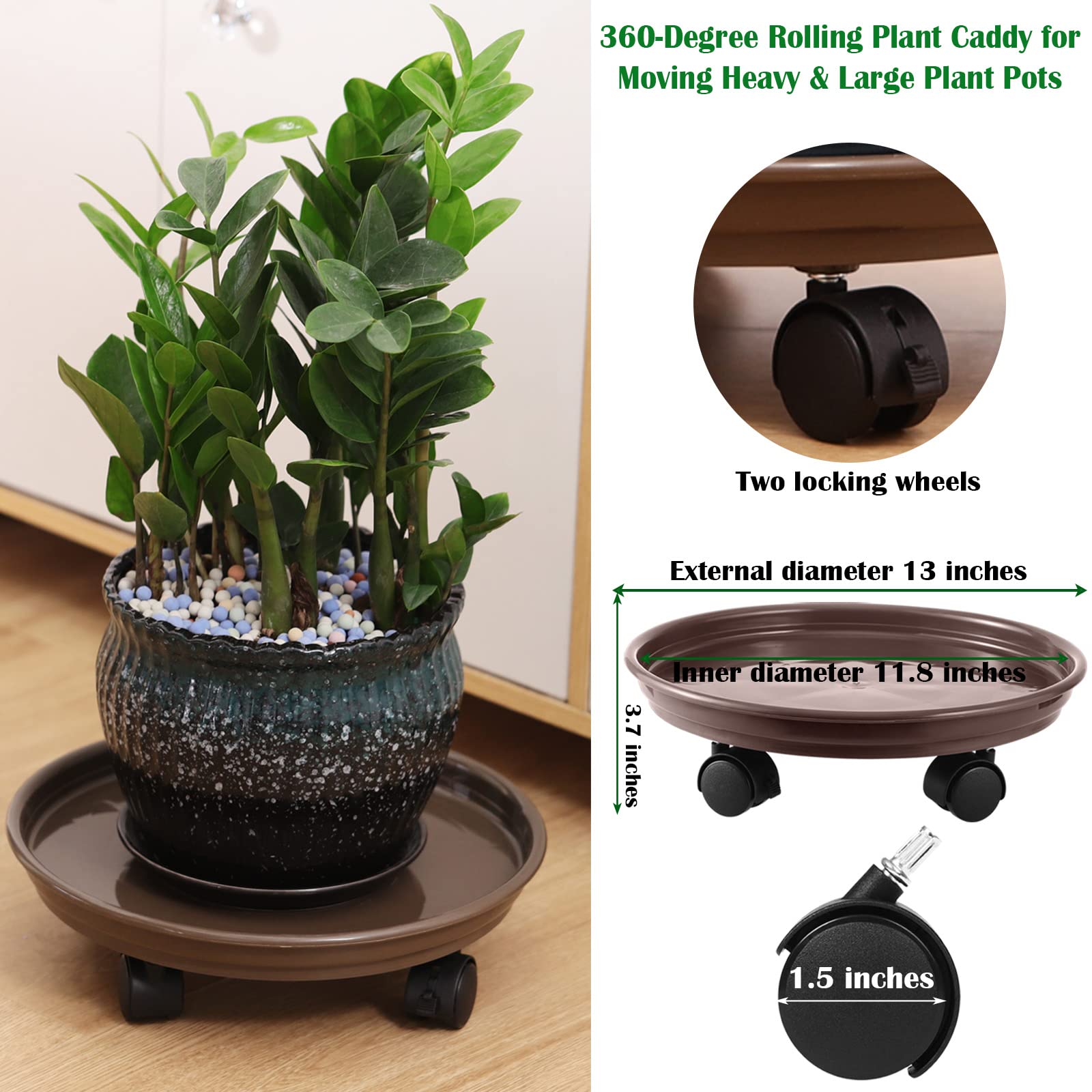 Planterhoma top view with a large pot demonstrating stable support and fit