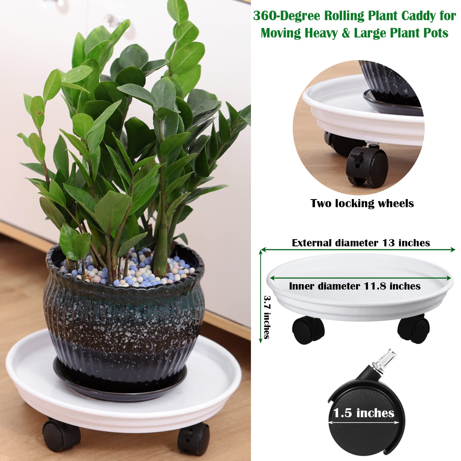 Planterhoma top view with pot showing secure platform and spill catch benefit