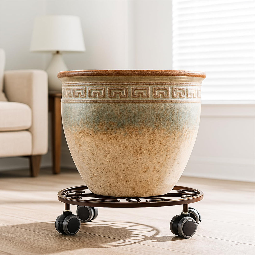 Planterhoma caster close-up showing smooth wheels for effortless movement