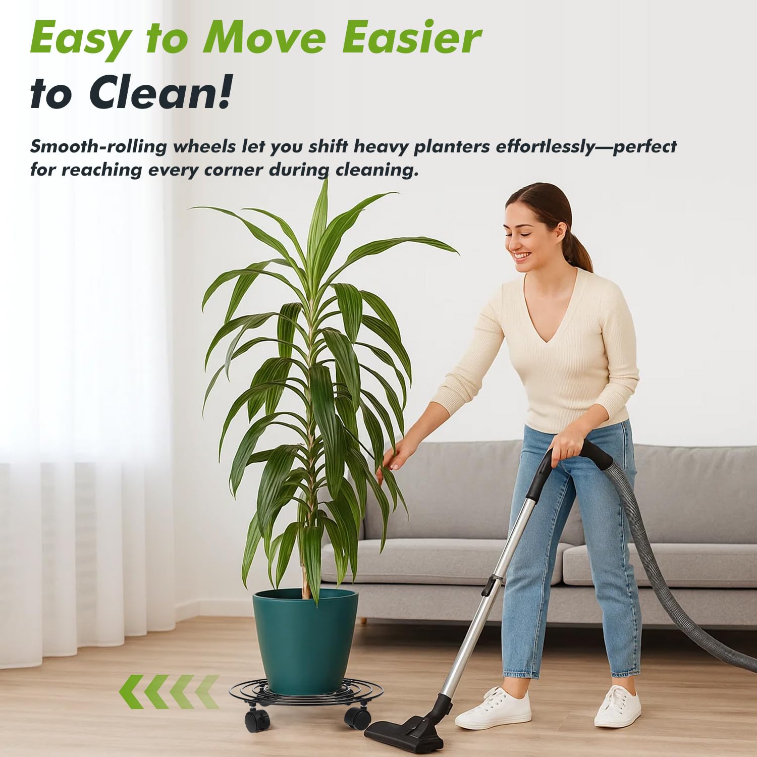 Planterhoma wheels locked detail securing heavy pots to prevent unwanted movement