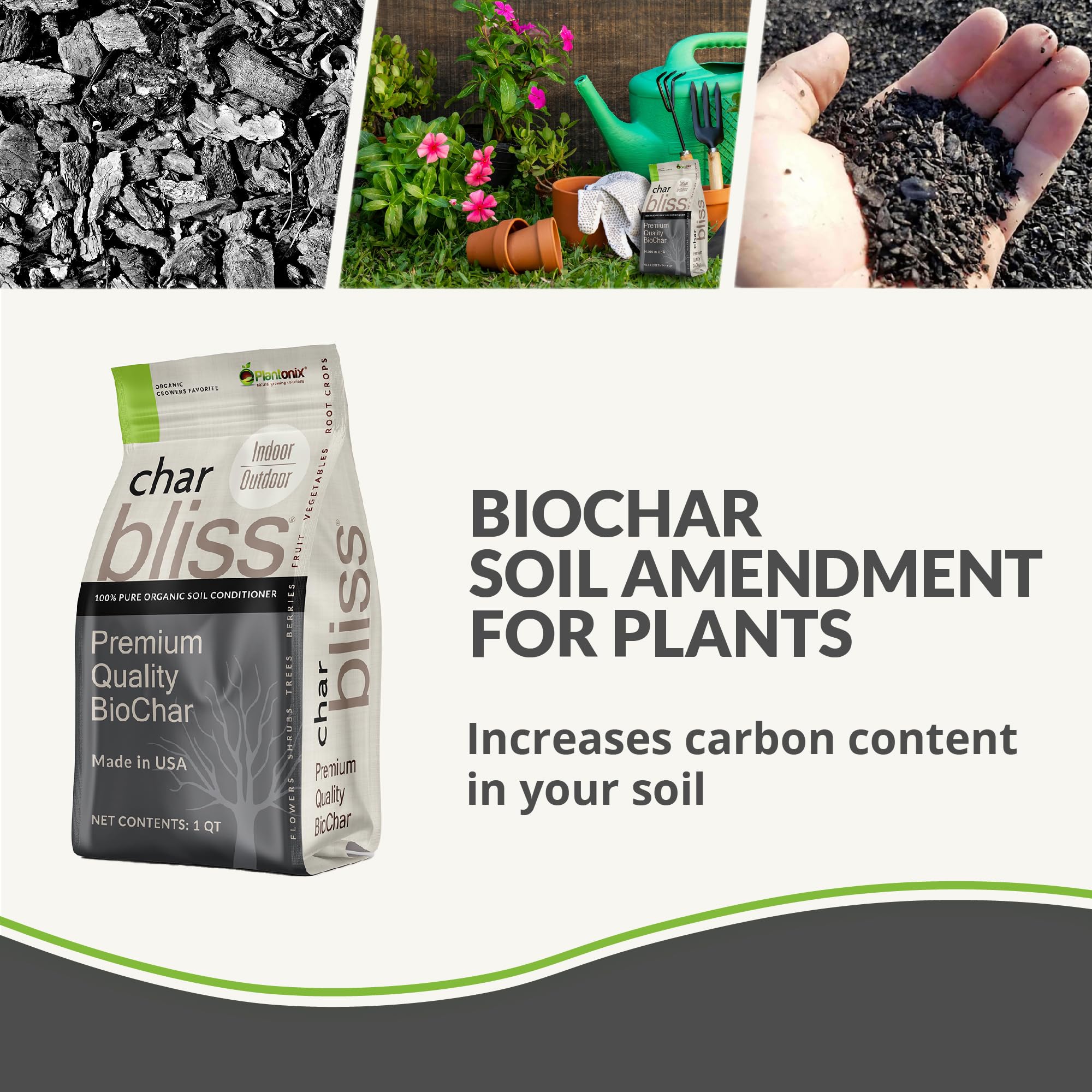 plantonix Char Bliss close texture view highlighting porous biochar benefits