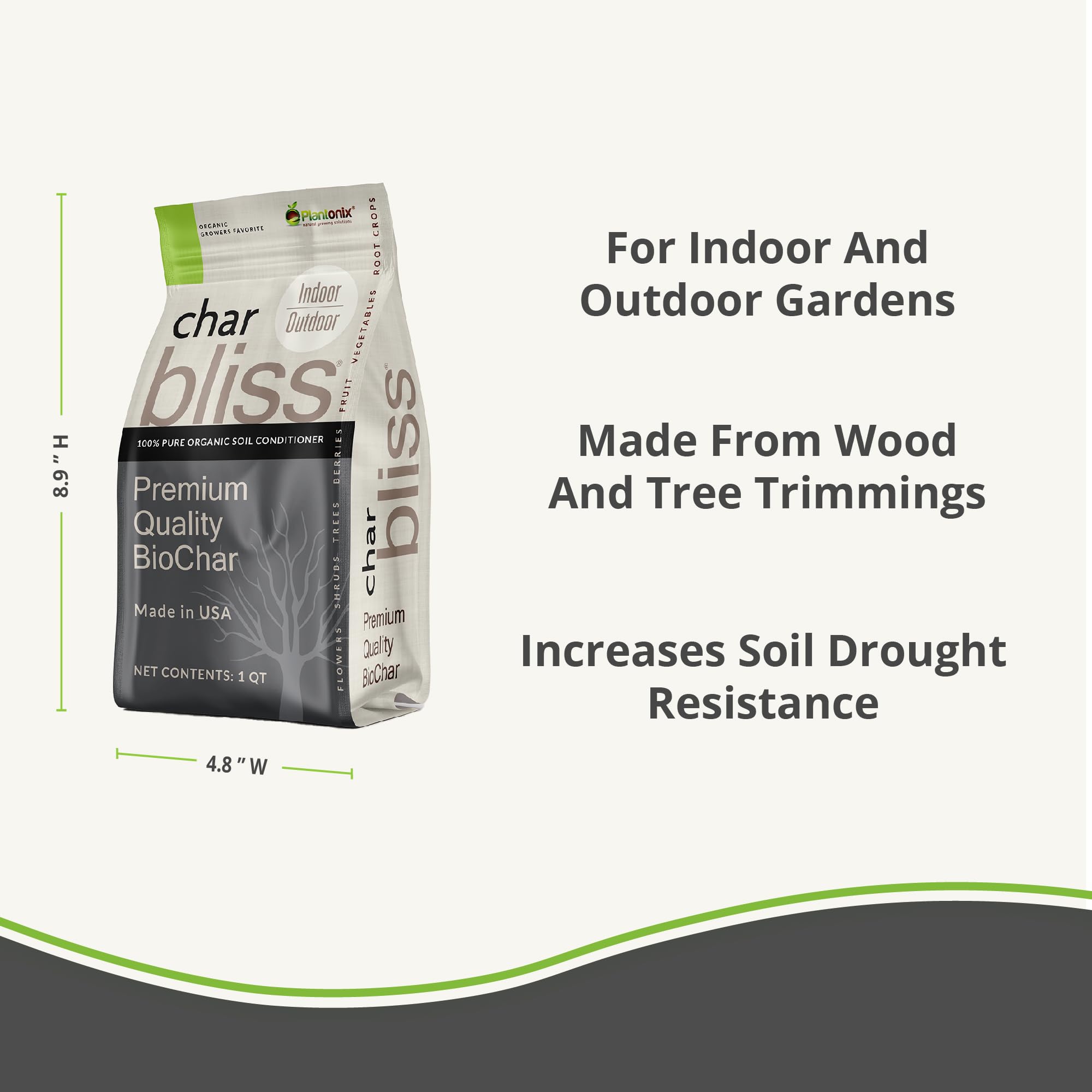 plantonix Char Bliss mixed with garden soil demonstrating improved structure