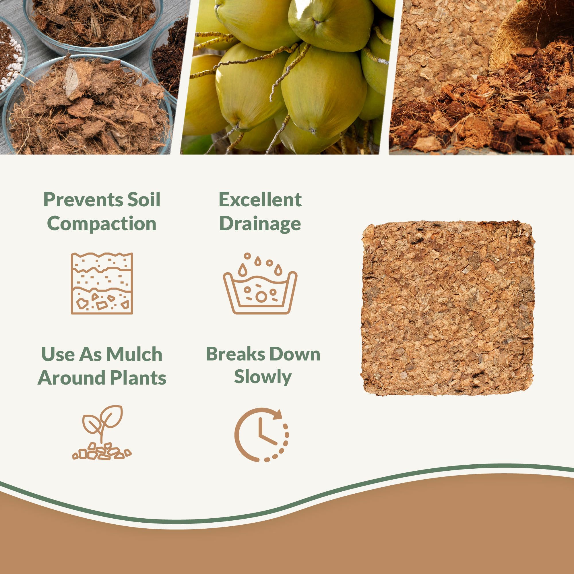 plantonix expanded coco chips texture close-up, porous structure improves airflow