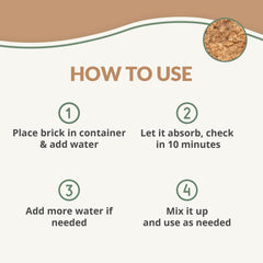 plantonix soaking the compressed brick in water to expand, simple preparation benefit