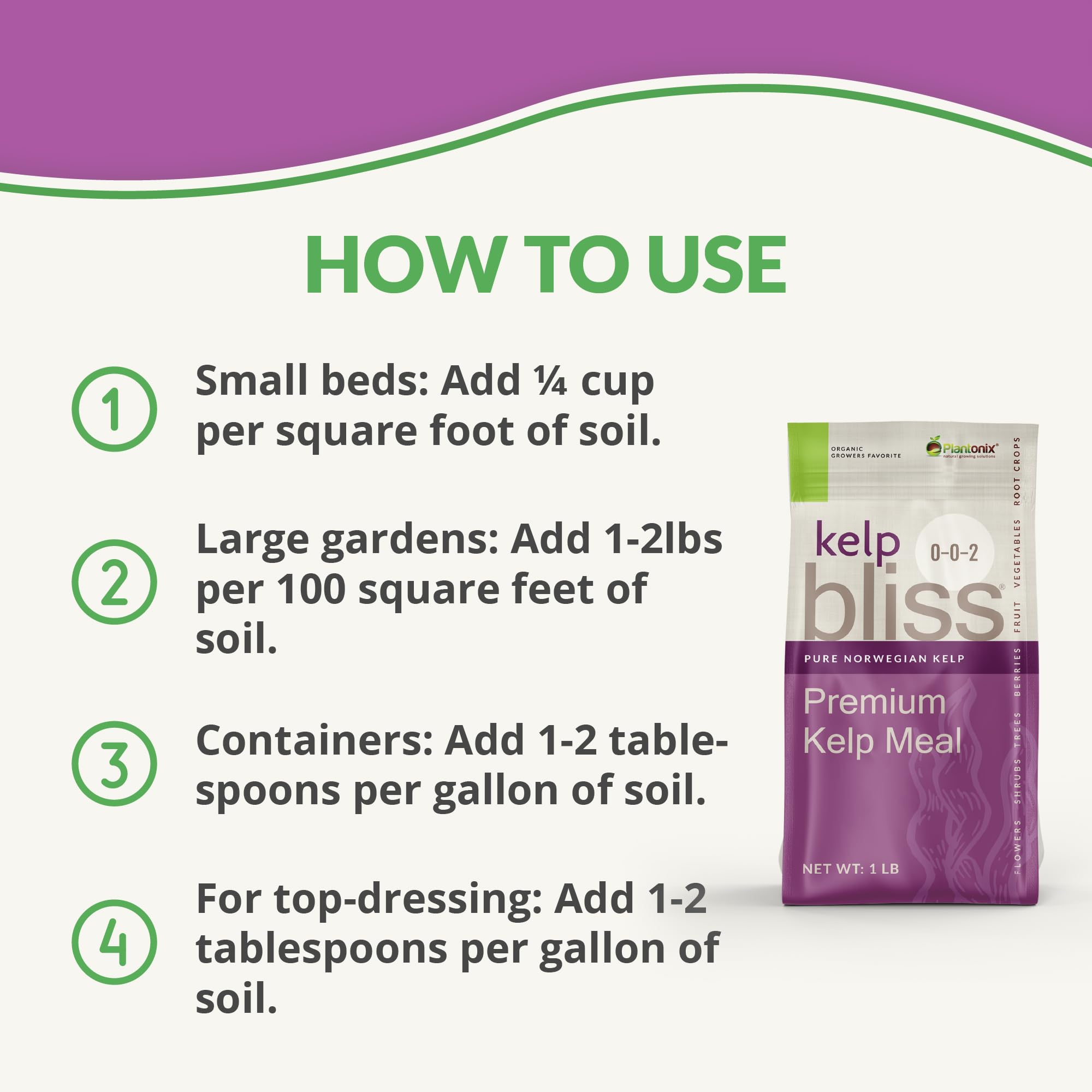 plantonix applying kelp meal across a vegetable garden demonstrating improved soil health