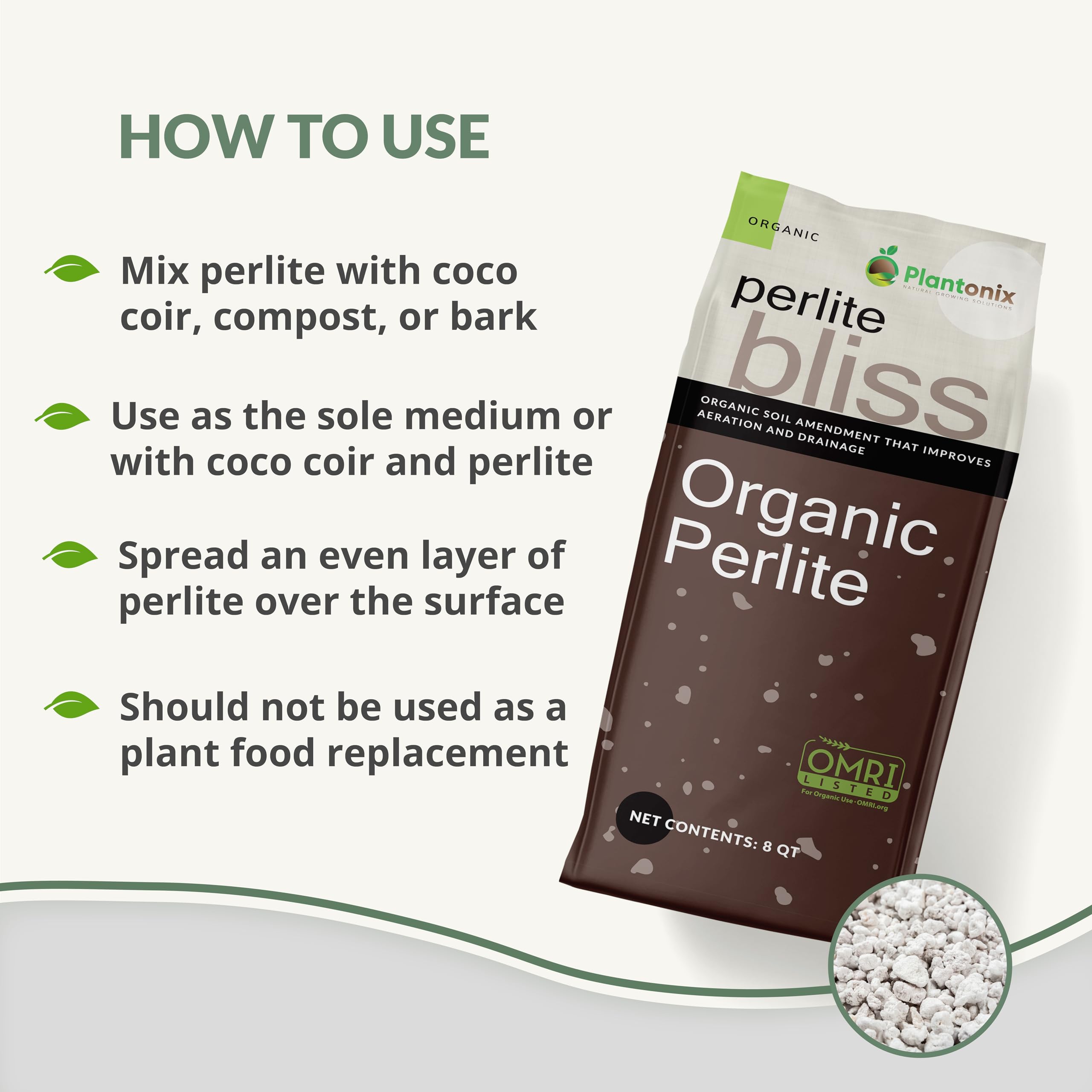 plantonix mixing perlite with potting soil to improve drainage and root access