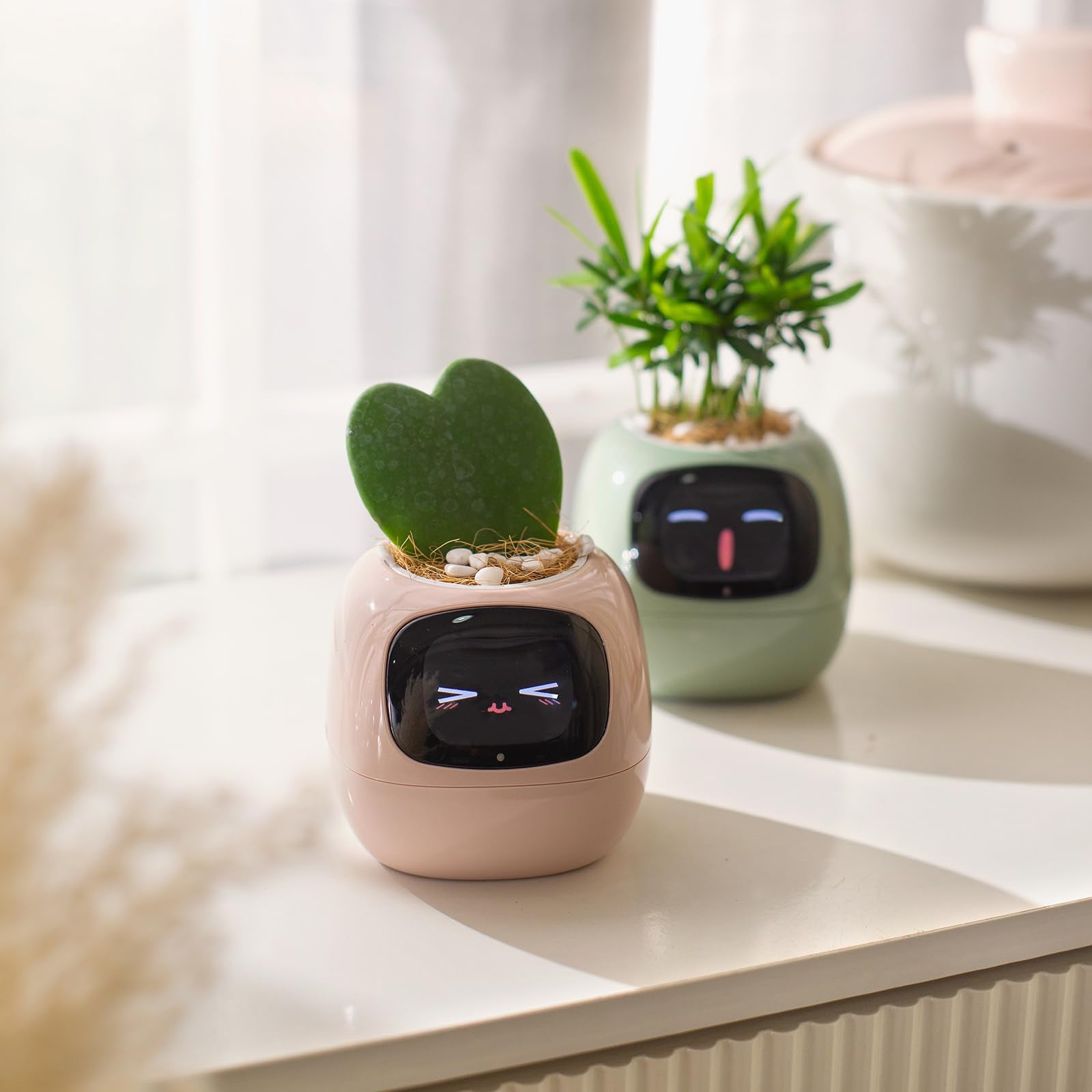 PLANTSIO close-up of soil sensor and rim, precise monitoring benefit
