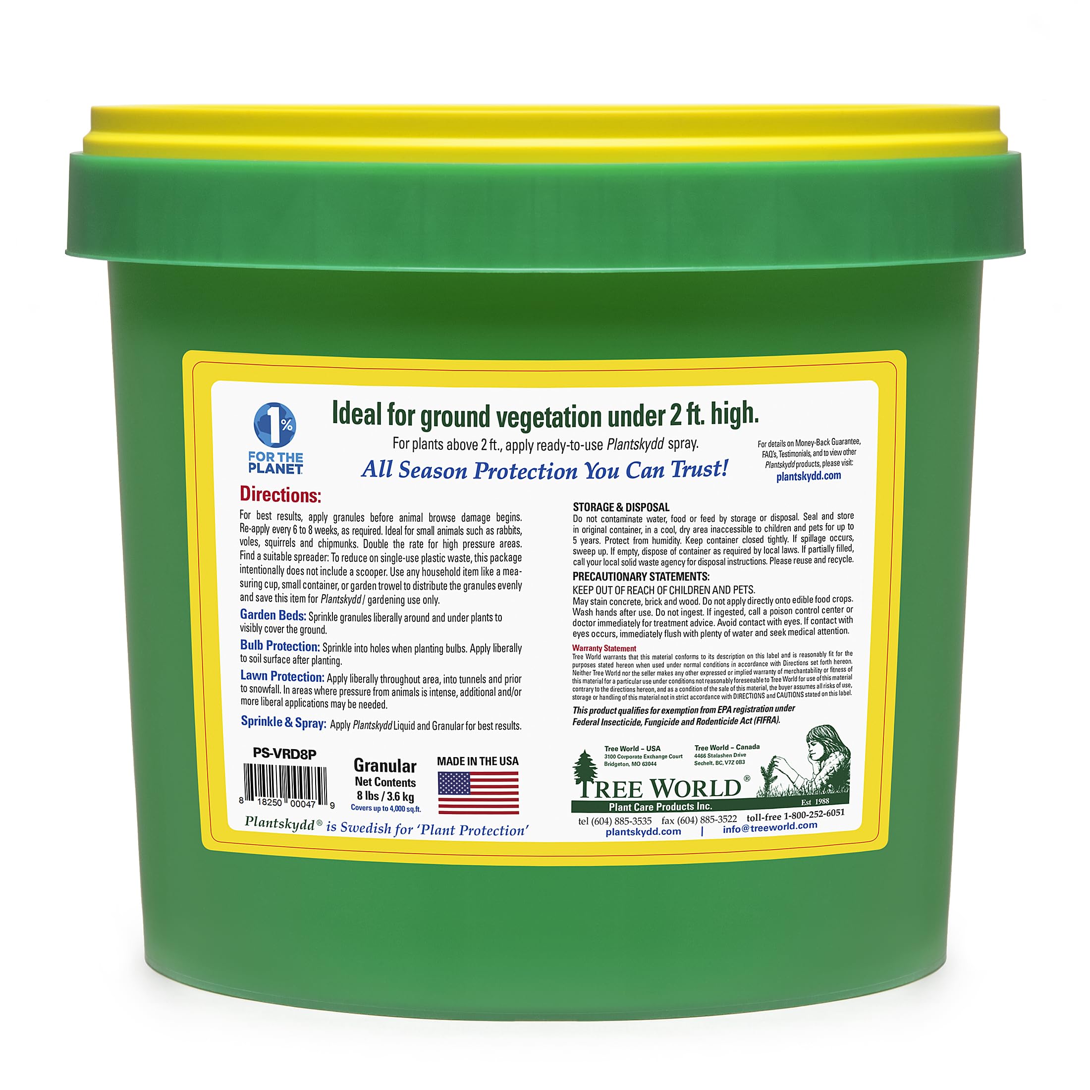 Plantskydd product label with OMRI listing and usage instructions visible