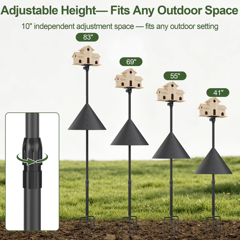PLAPRO feeder mounted in use backyard with birds and no squirrel interference