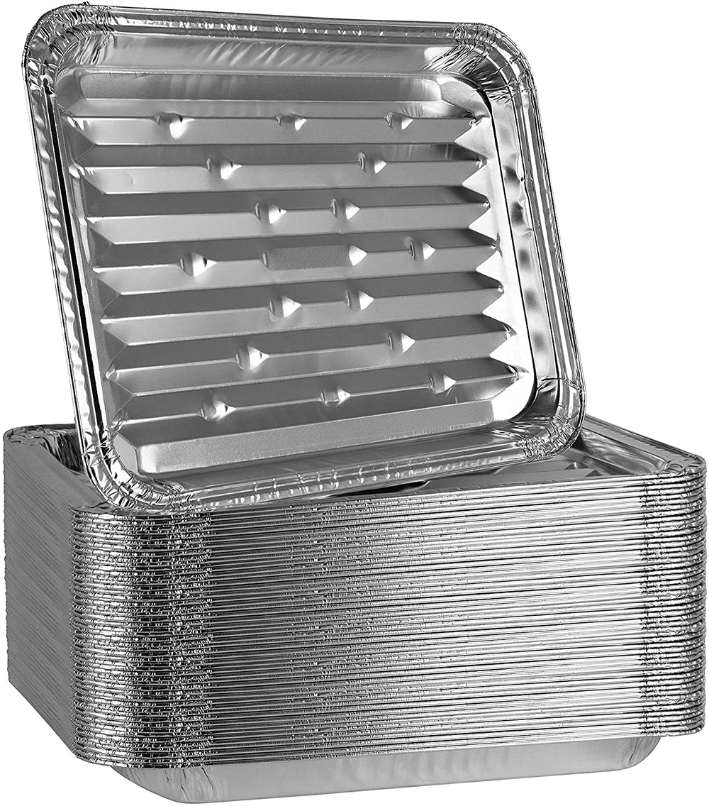 PLASTICPRO front view of grill pans showing pack and ribbed texture for easy grilling