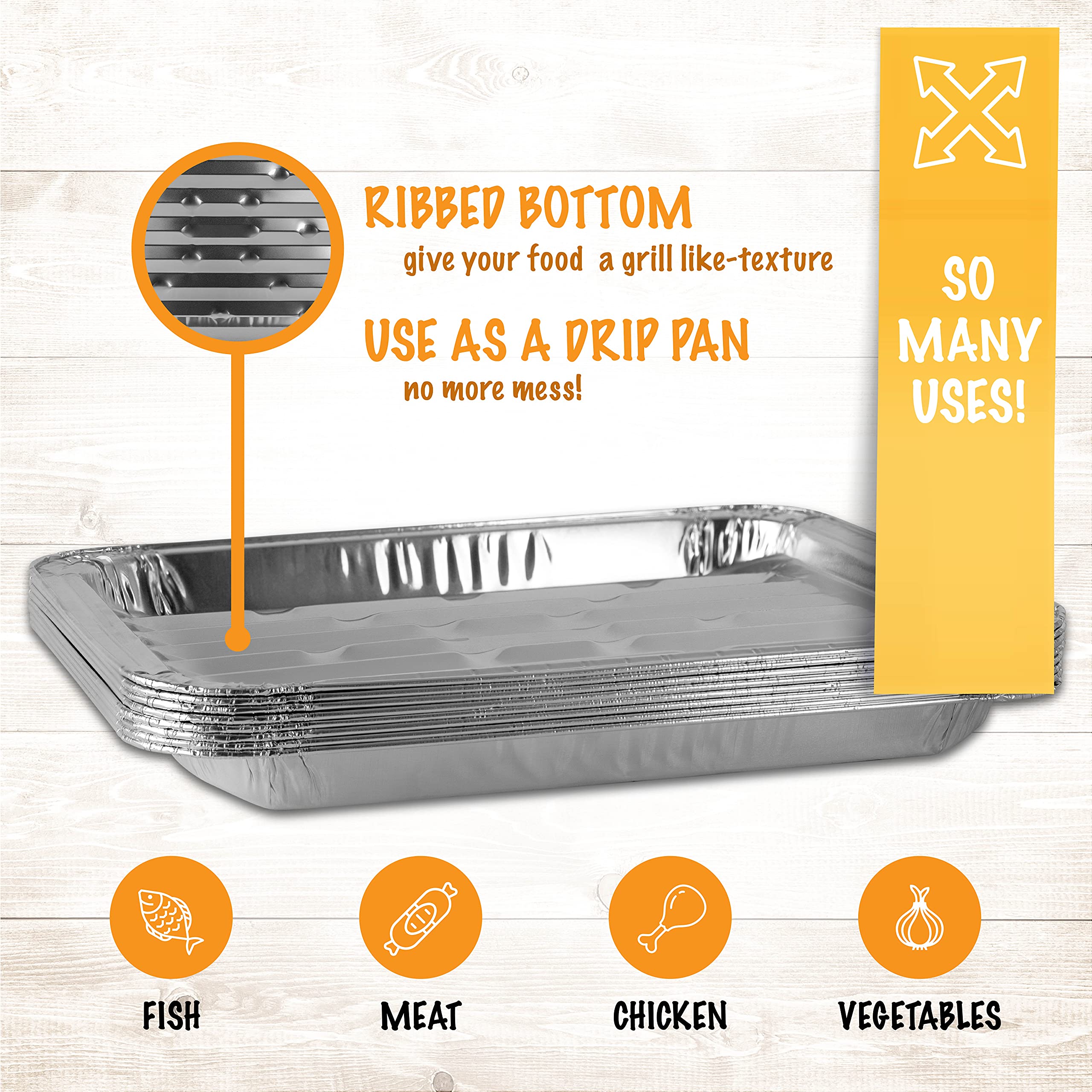 PLASTICPRO pan next to hand to show size and convenient handling for cooks