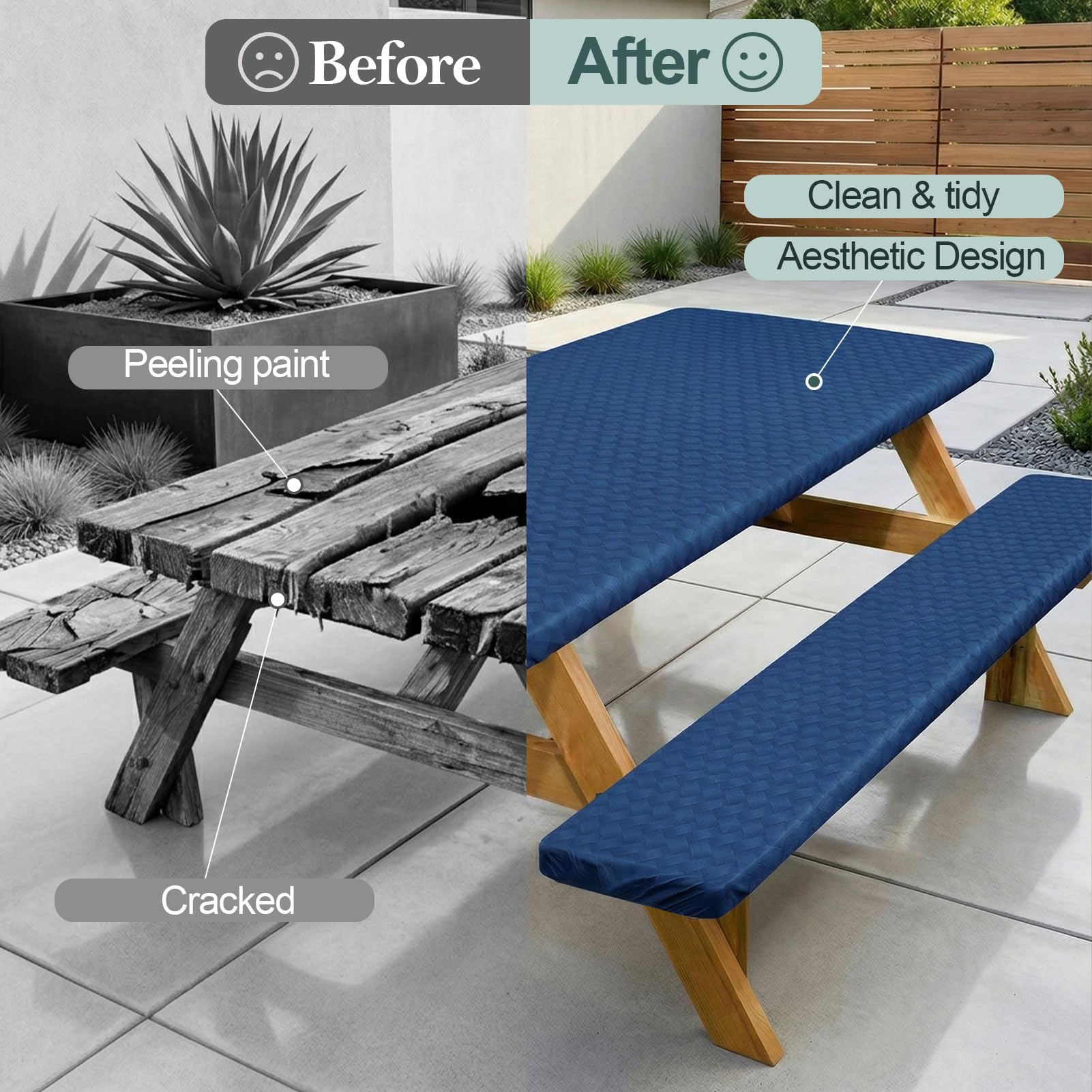 Play Tailor close-up of bench cover elastic hem showing snug windproof fit