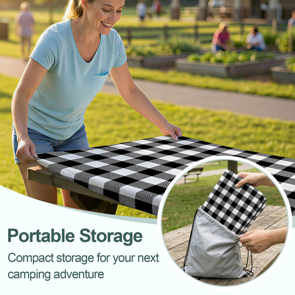 Play Tailor drawstring bag with folded covers for compact storage and easy transport benefit