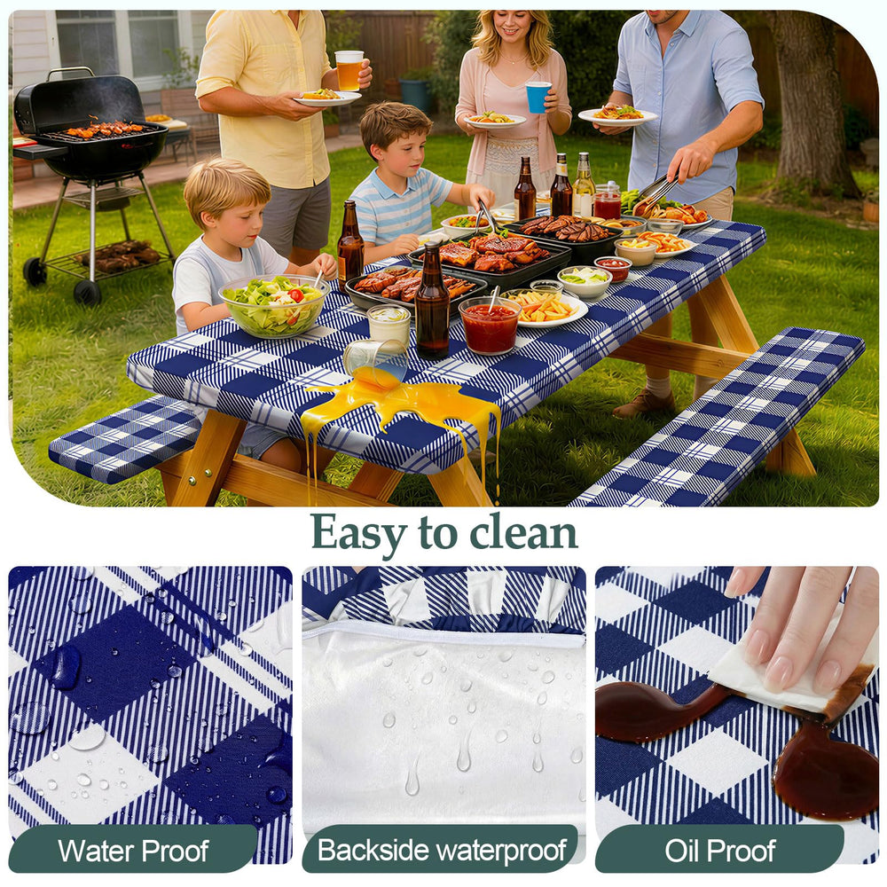 Play Tailor fitted covers used at picnic demonstrating spill protection benefit