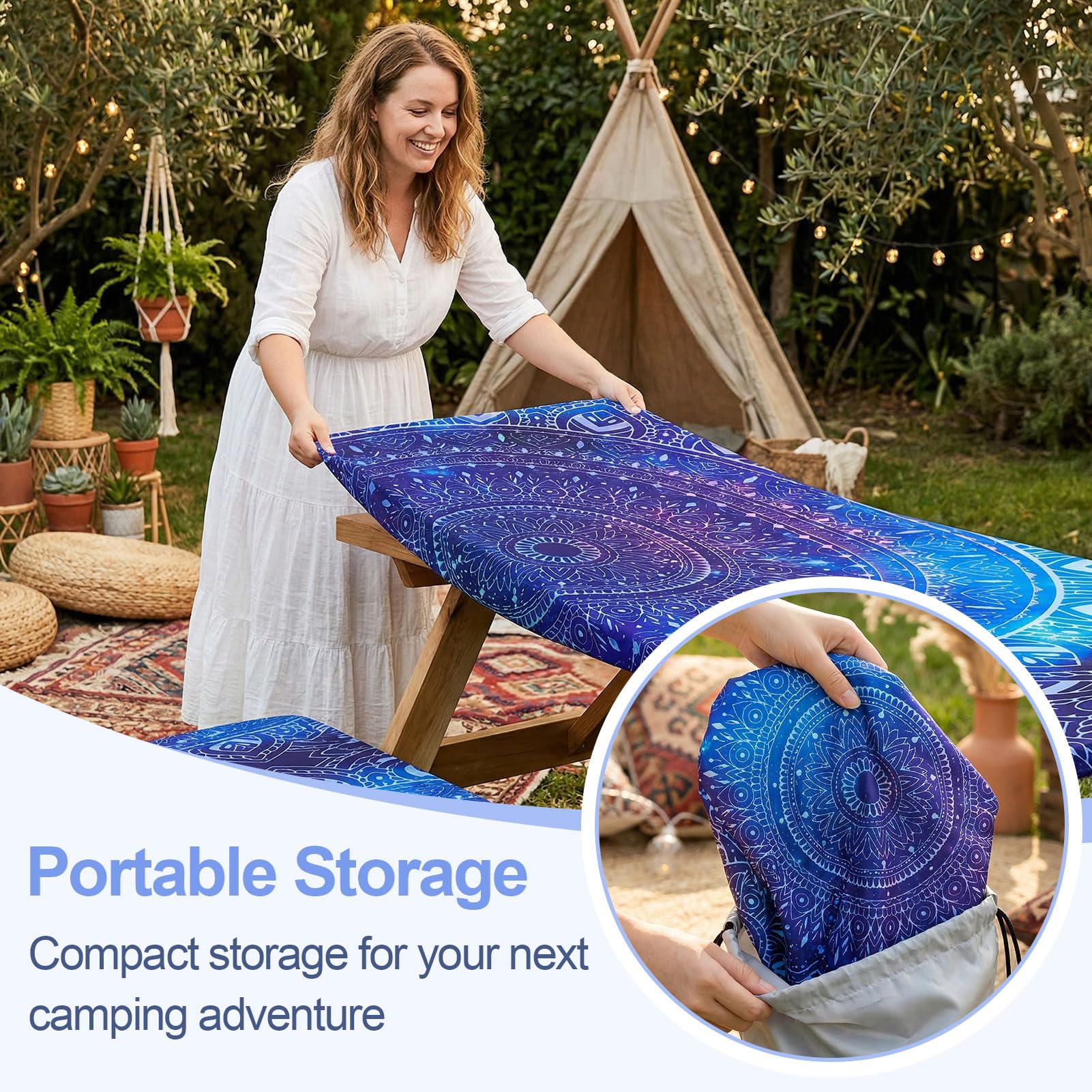 Play Tailor next to an 8ft table showing correct scale and full-coverage protection