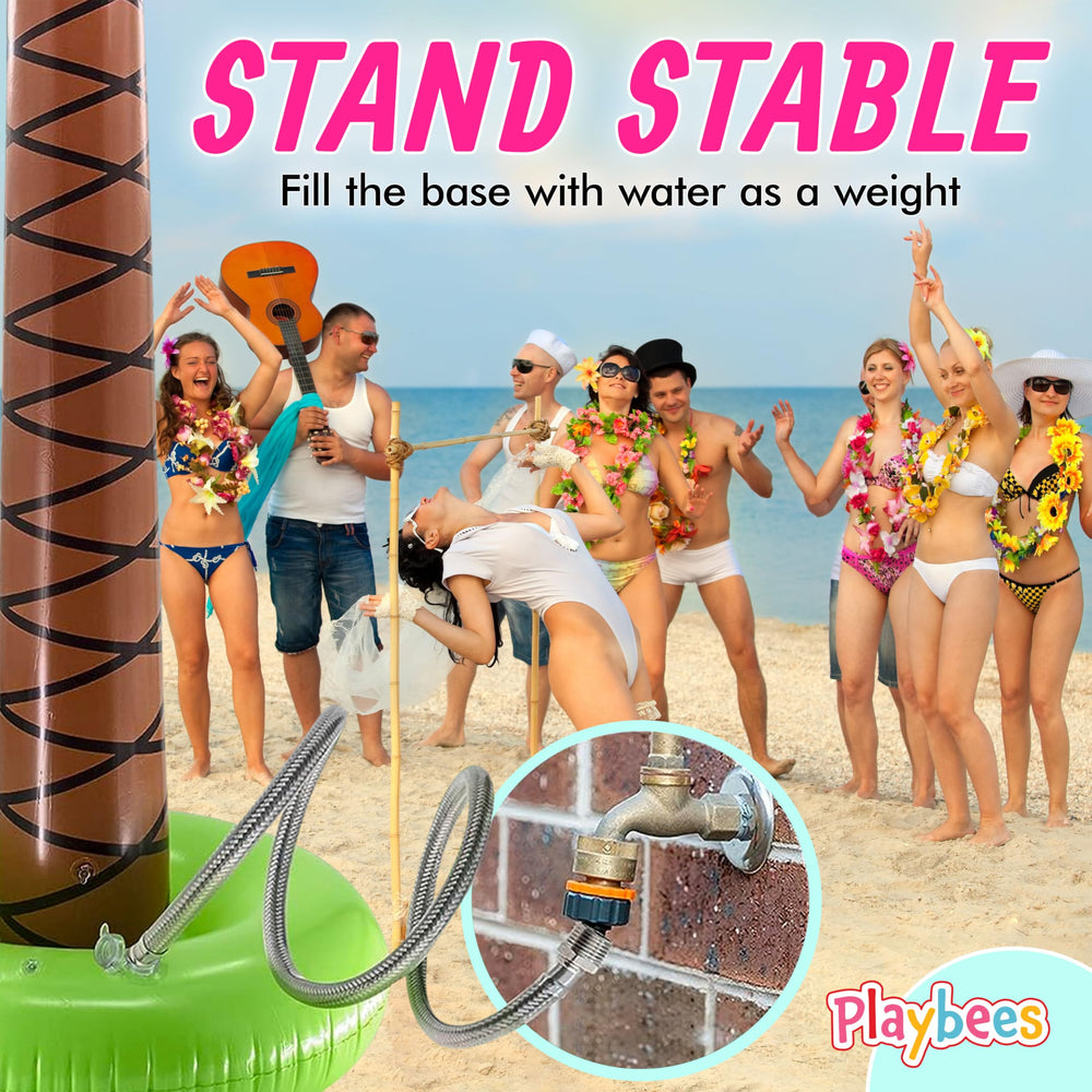 Playbees palmera comparada con persona para mostrar escala de 6 pies