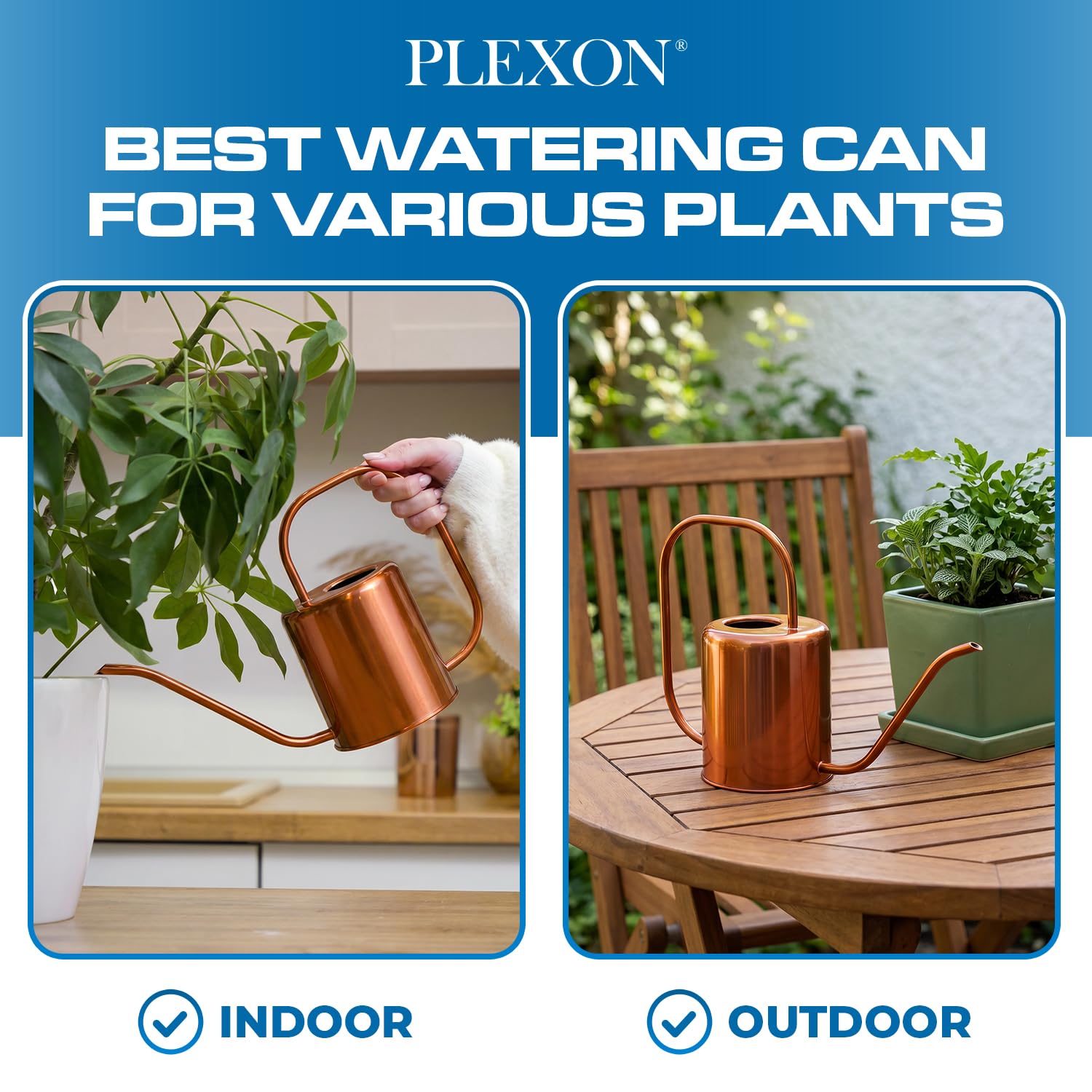 Plexon side view with scale to show 54 oz capacity and easy lifting benefit