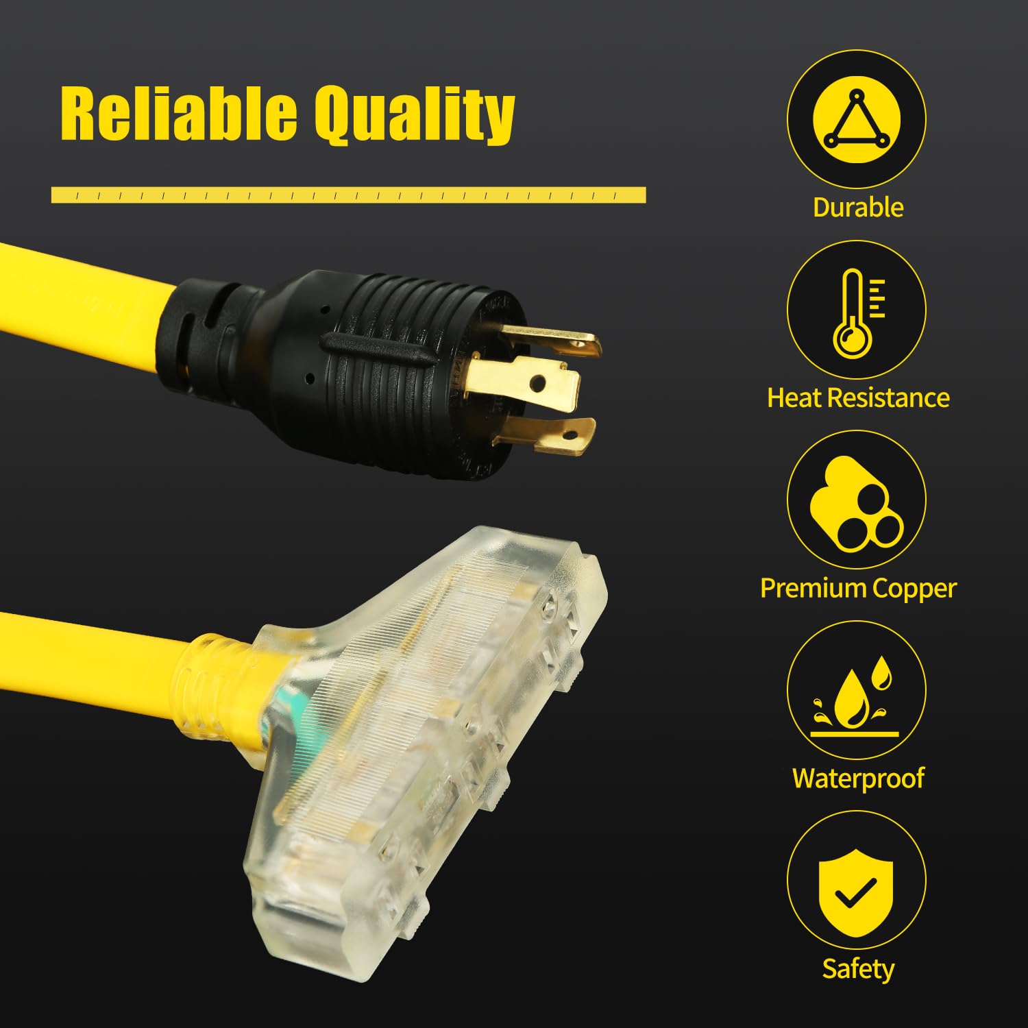 PLIS connected to a generator powering tools and appliances outdoors