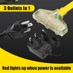 PLIS LED power indicator lit for quick confirmation of energized cord