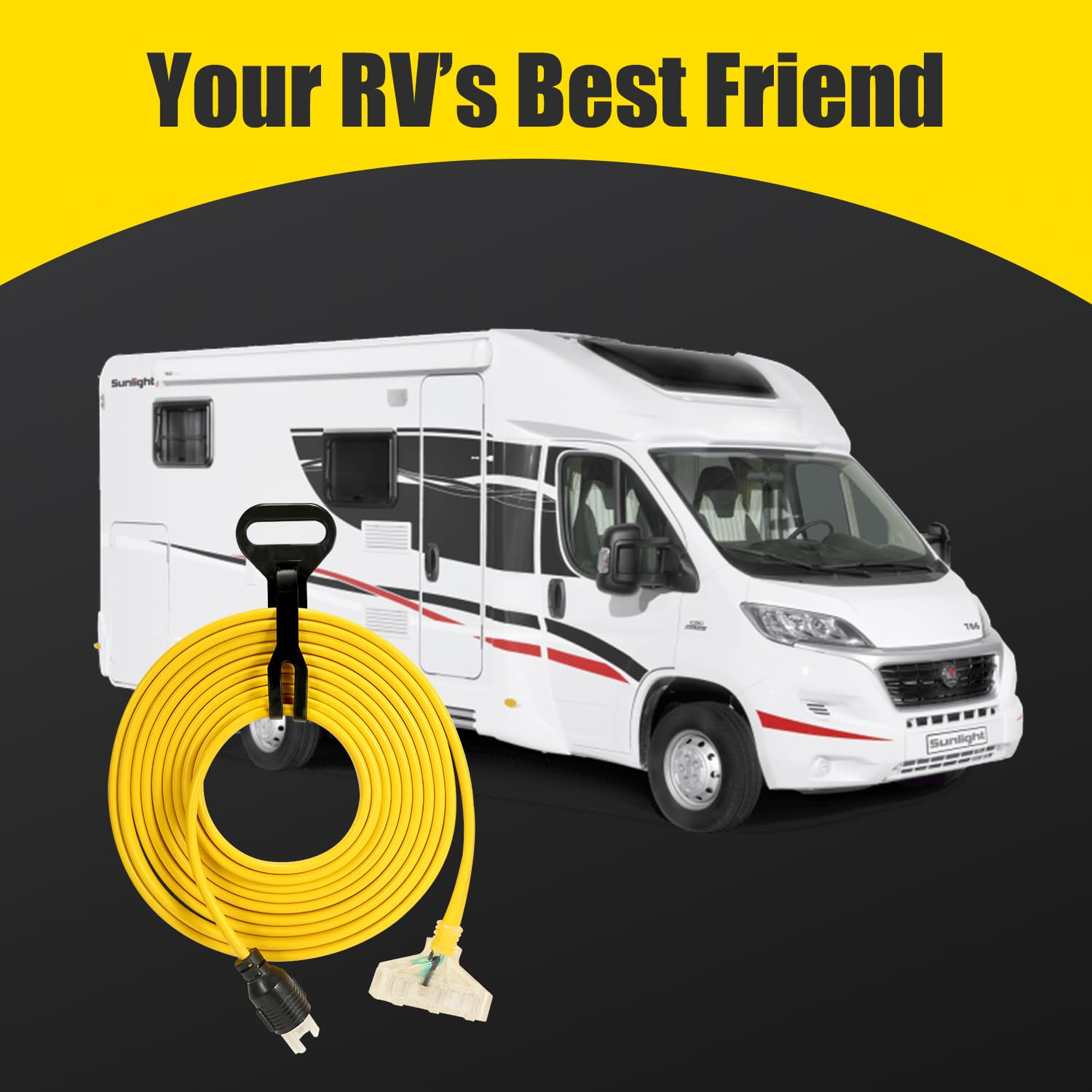 PLIS bundled on included cord holder for compact, tangle-free storage