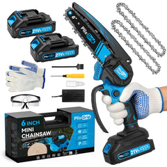 PlixGrip front view mini chainsaw showing compact body and handle for easy control