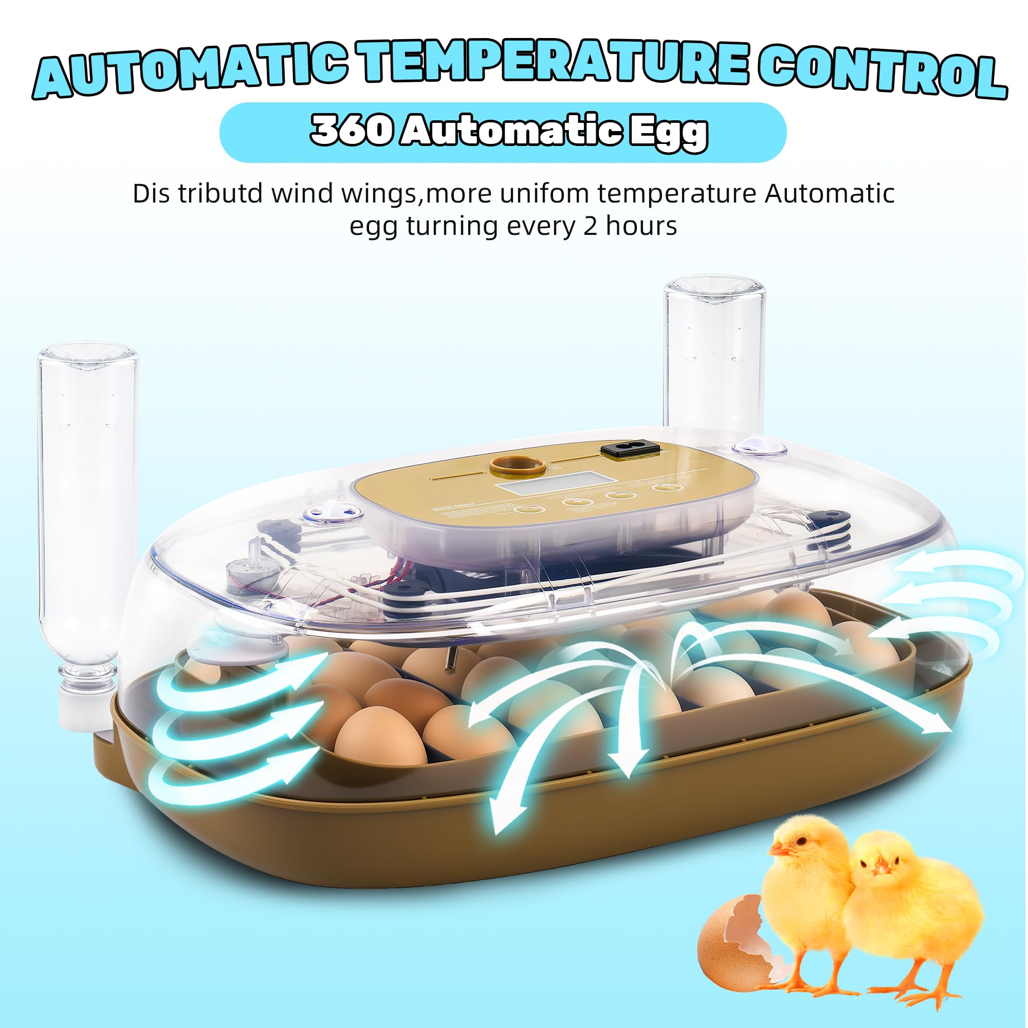 Ploomi incubator with eggs in use showing organized layout and stable environment for higher hatch confidence