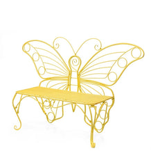 Plow & Hearth bench front view showing butterfly back and welcoming seat