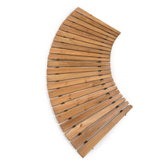 Plow & Hearth front view of curved cedar pathway, enhances garden access