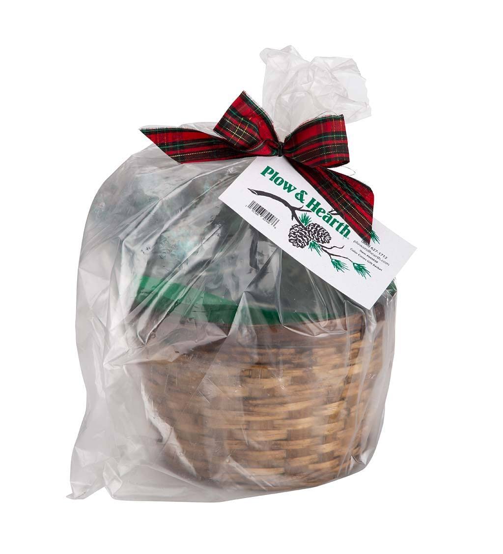 Plow & Hearth front basket presentation showing gift-ready cones and packaging for easy gifting