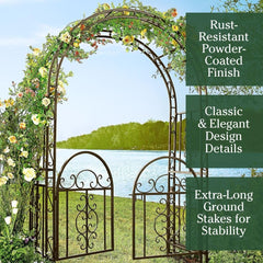 Plow & Hearth Montebello covered in roses demonstrating plant support and decorative appeal