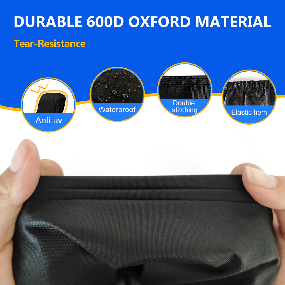 Plscoverit fabric close-up highlighting 600D texture and durability benefits