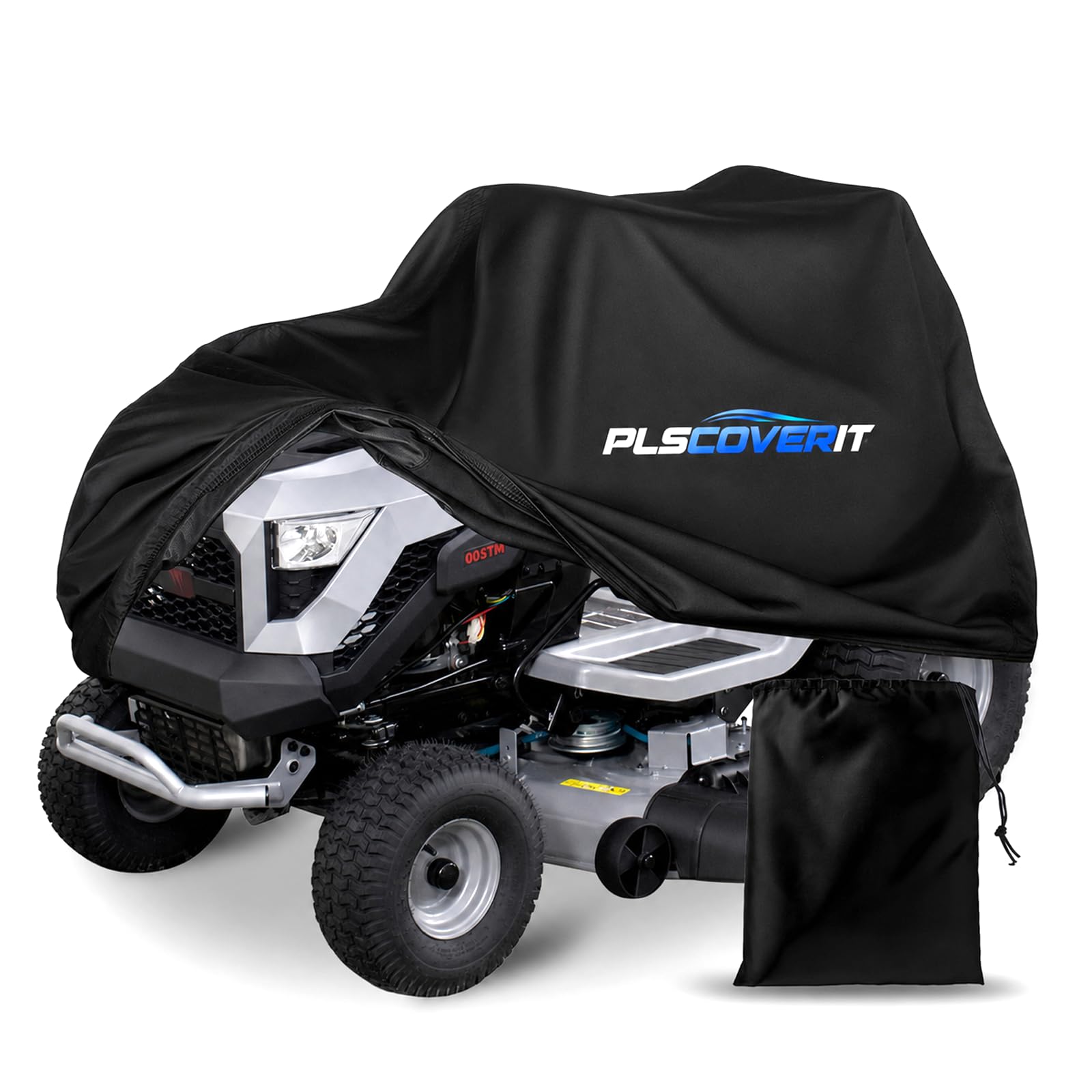 Plscoverit front view on mower showing full coverage and protection