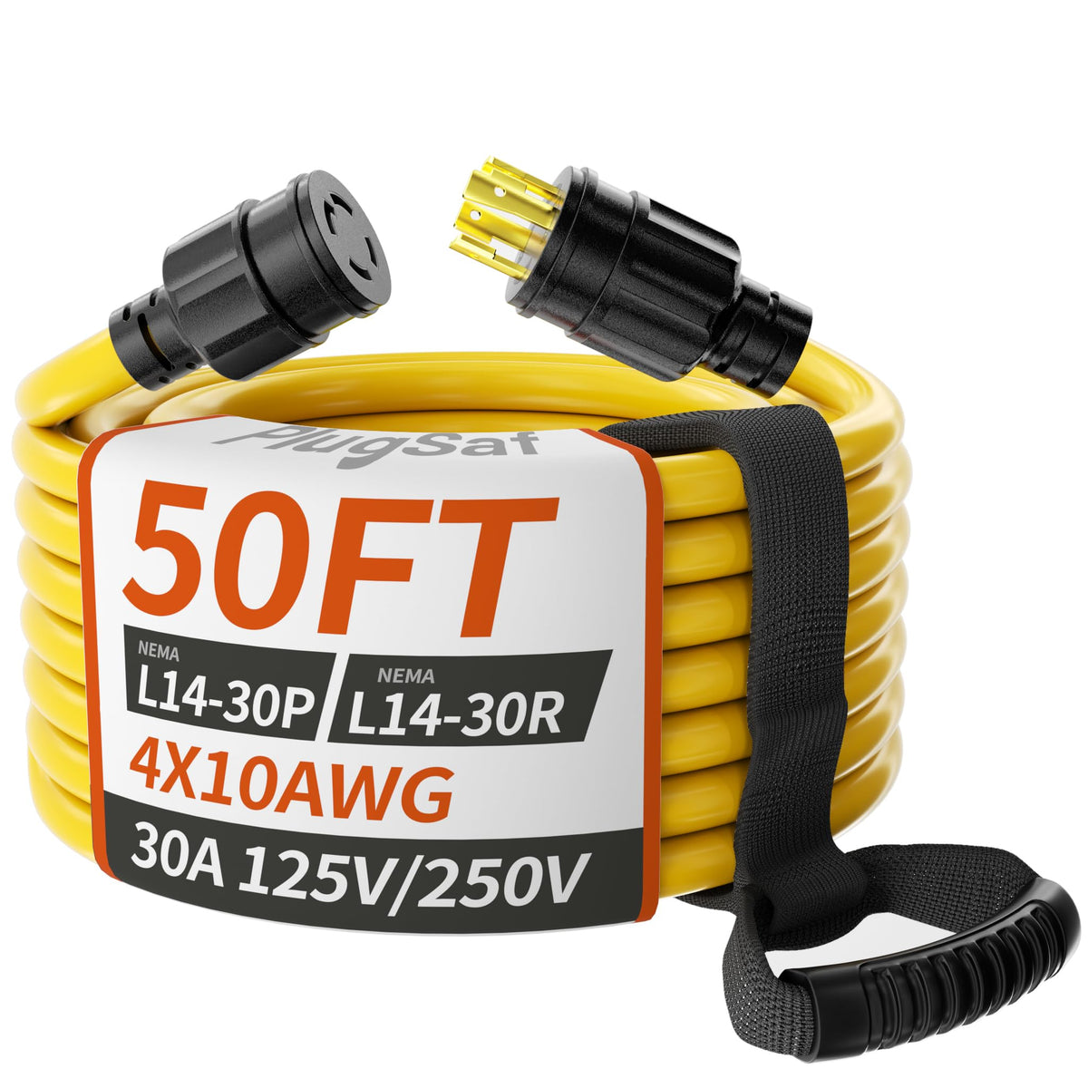PlugSaf front view L14-30 connector showing secure lock and reliable contact