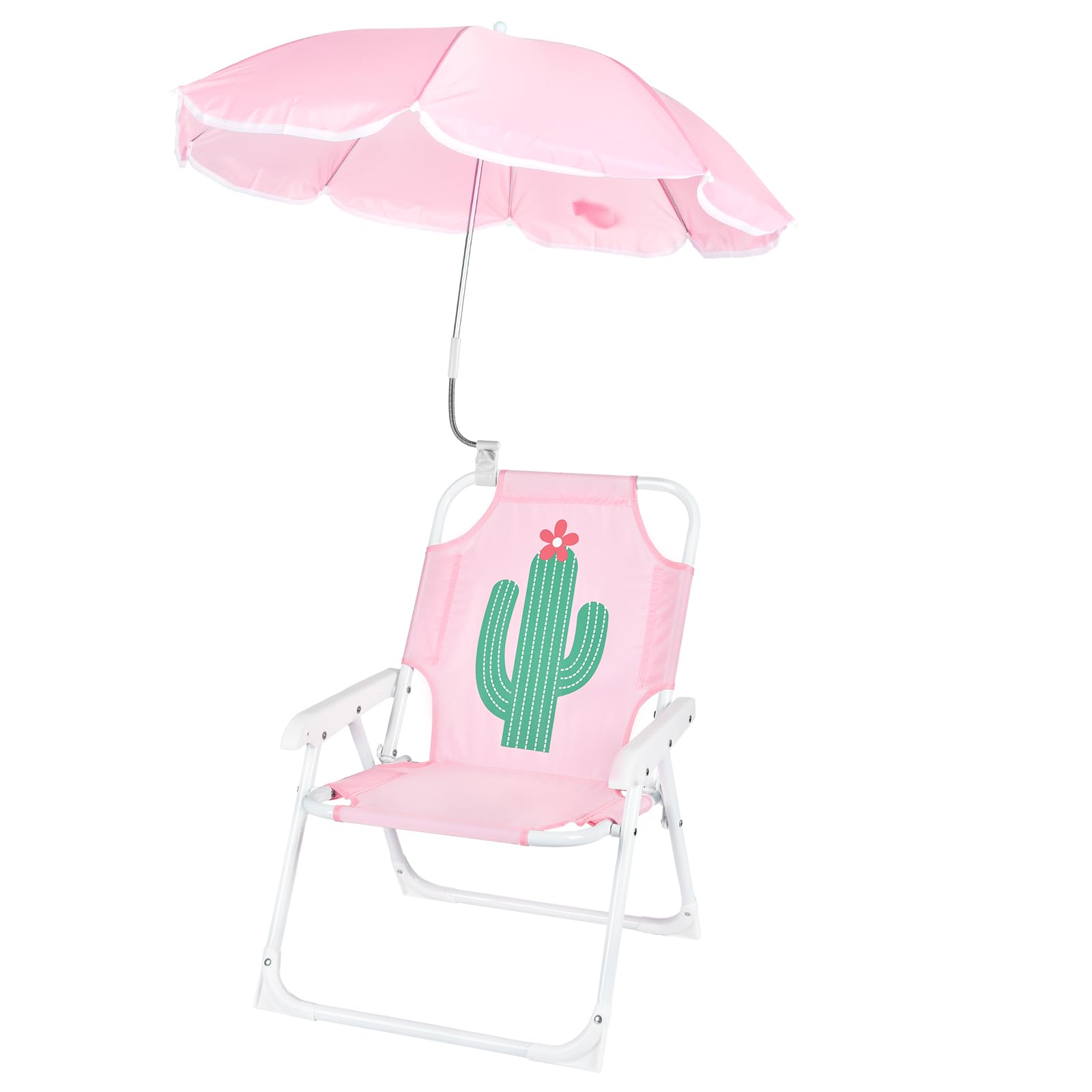 PLULON front view with umbrella showing shade and comfortable seating