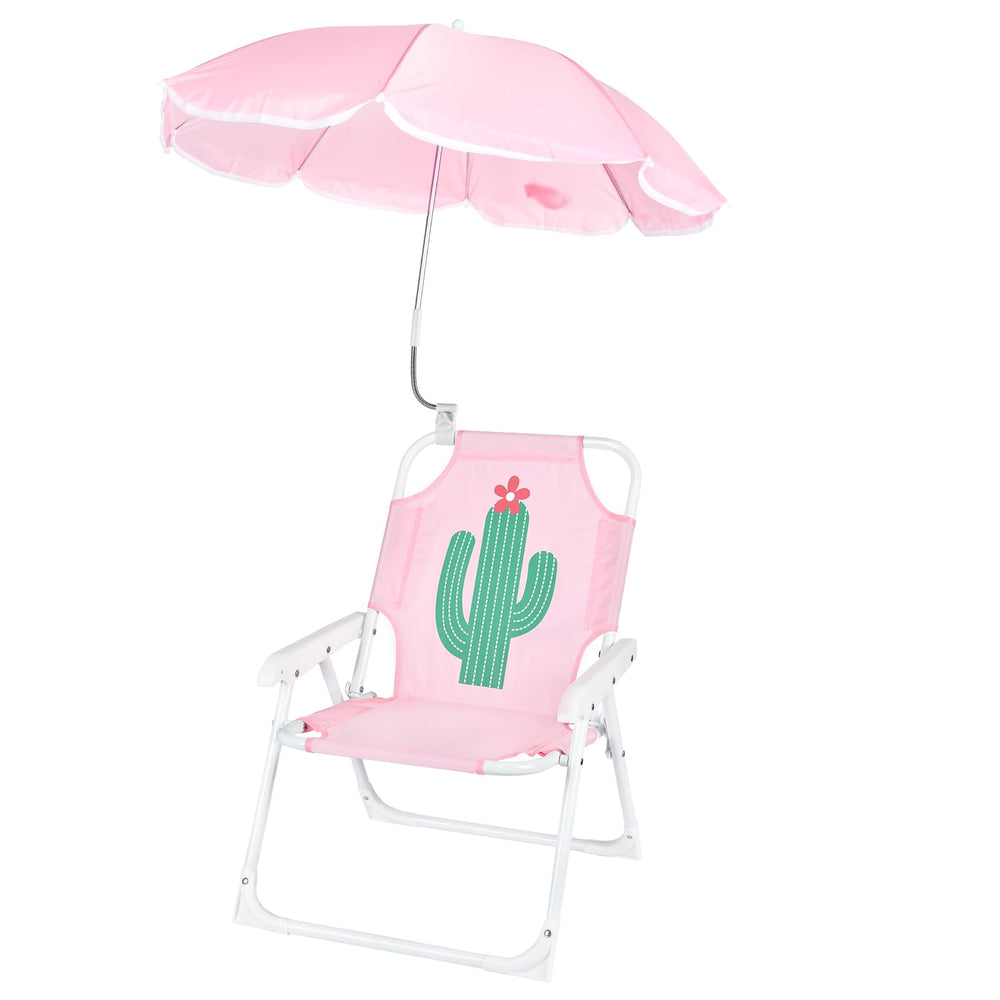 PLULON front view with umbrella showing shade and comfortable seating