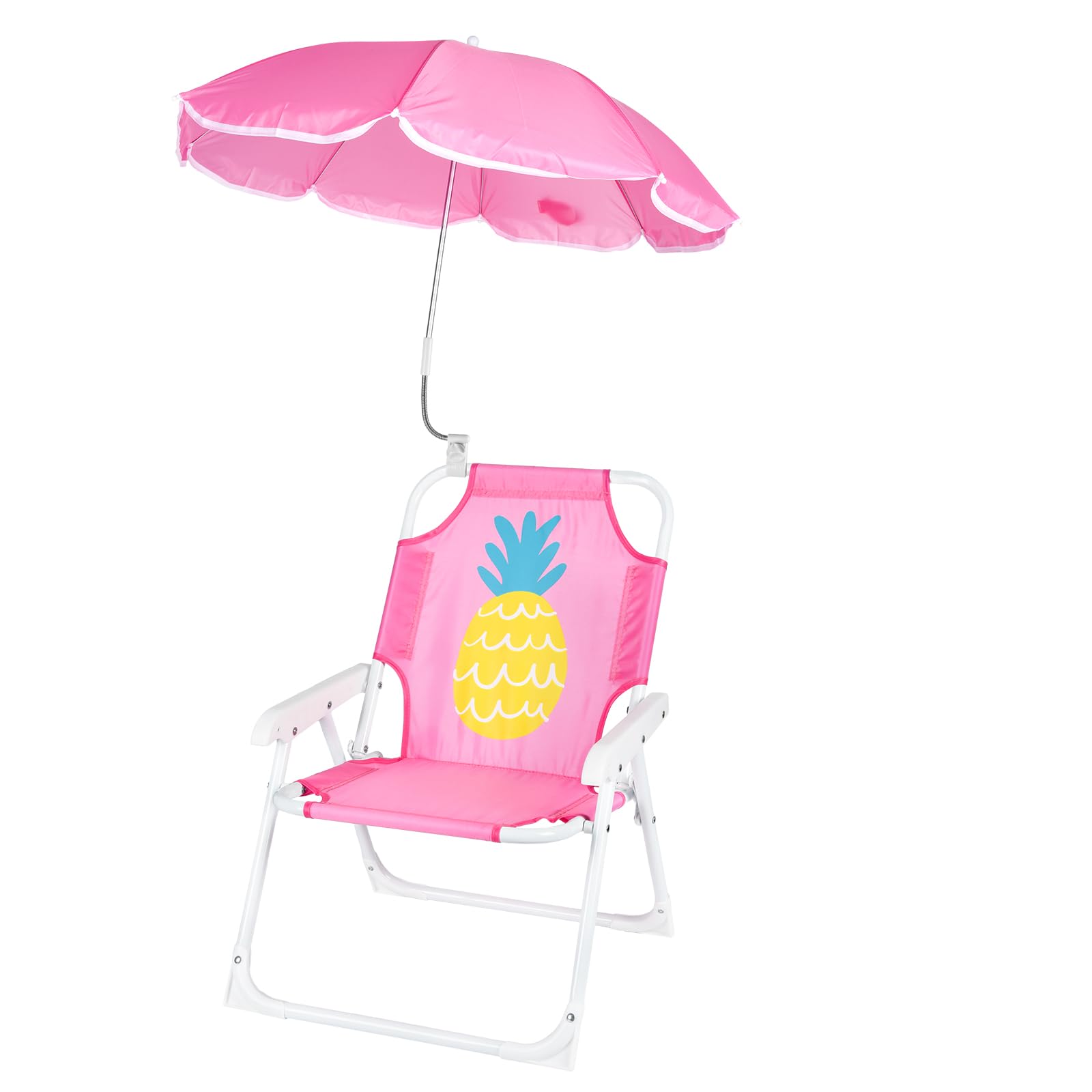 PLULON front view pineapple kids chair showing colorful seat and frame for fun comfort