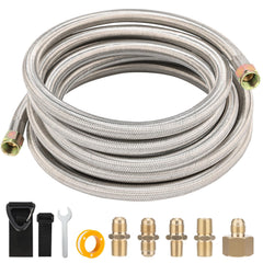 PLUMBINGMASTER front packaging showing full hose kit and adapters for easy identification and convenience