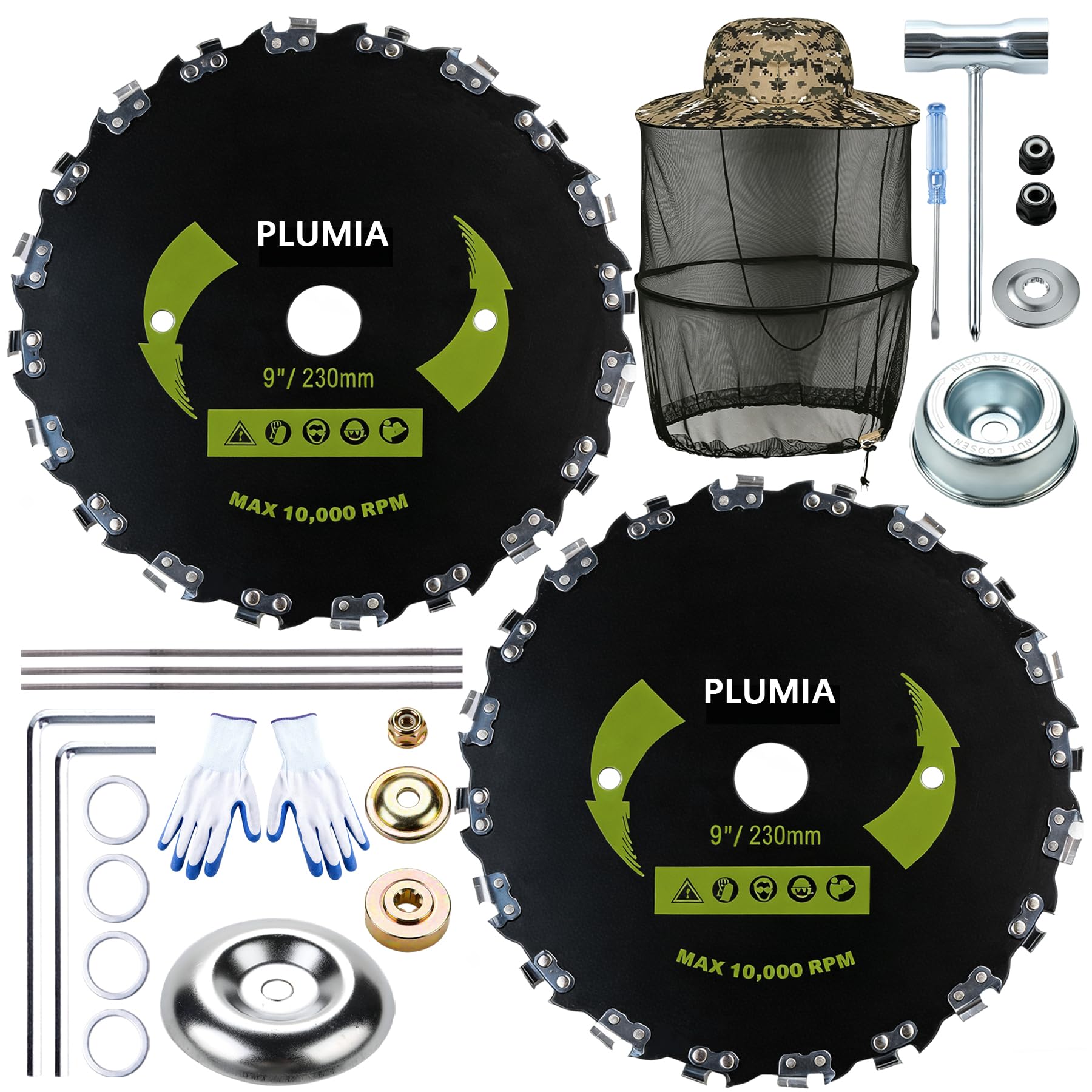 PLUMIA front view of dual blade pack showing product and adapter kit for easy purchase benefit